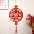 thumbnail image 4 of Anuirheih Chinese New Year Decorations Characters Pendant Round Hanging Ornament Chinese Tassel for Door Window Bedroom(Red,32.6inch), 4 of 6