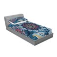 thumbnail image 2 of Ambesonne Flower Fitted Sheet & Pillow Sham Set, Modern Complex Design, Twin, Multicolor, 2 of 2