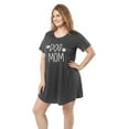 thumbnail image 4 of FEREMO Plus Size Night Shirts Short Sleeve Nightgown Womens Printed Sleepwear for Women (Dark Grey, XL), 4 of 6