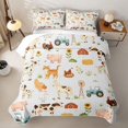 thumbnail image 2 of Manfei Watercolor Farm Bed Spread Queen, Rustic Cow Animal Queen Coverlet Set, White, 3 Pieces, 1 Quilt and 2 Pillowcases, 2 of 7