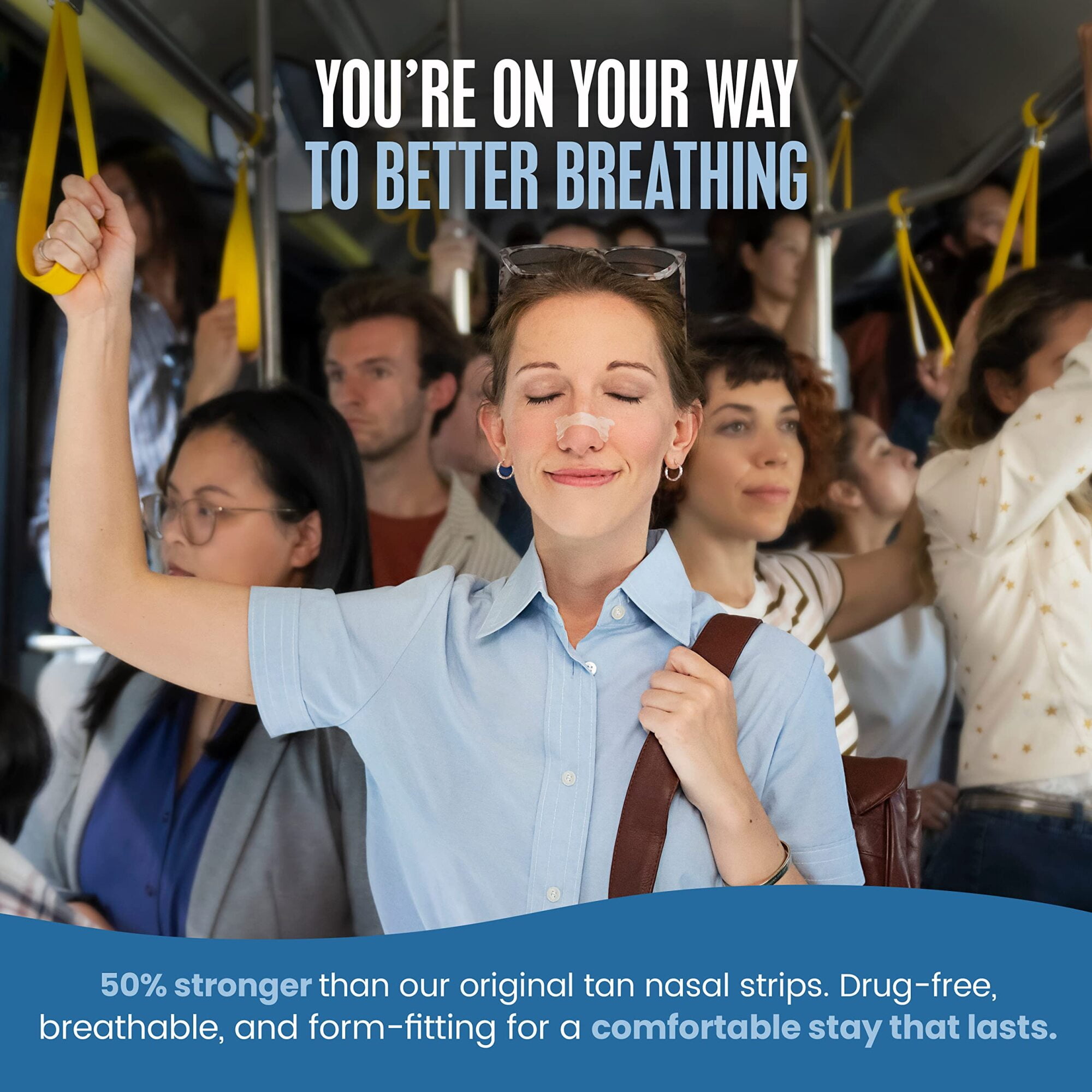Breathe Right Extra Strength Tan Nasal Strips, Nasal Congestion Relief due to Colds & Allergies, Reduces Nasal Snoring caused by Nasal Congestion, Drug-Free, 26 count (Pack of 4)
