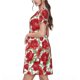 thumbnail image 2 of Balery Rose Flowers Vestidos sueltos de manga corta para mujer, vestidos de verano 2025, vestidos casuales de corte A con vuelo., 2 of 6