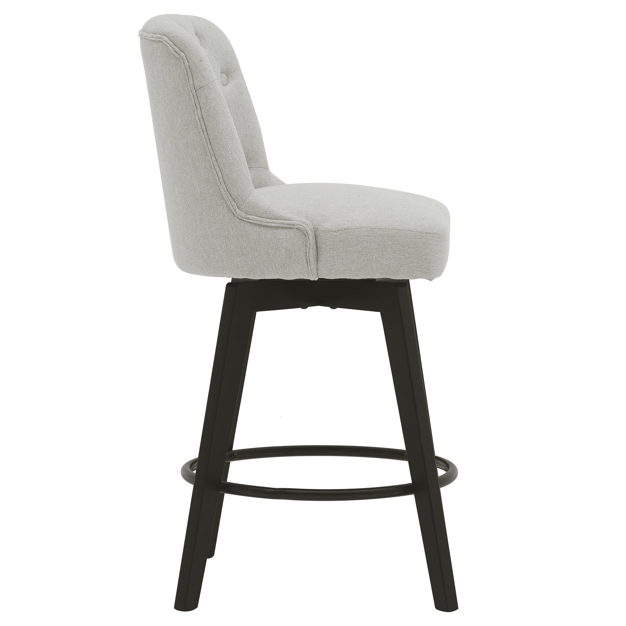 MINCETA Bar Stools,30" 360 Free Swivel Upholstered Bar Stool with Back-Performance Fabric in Beige Gray