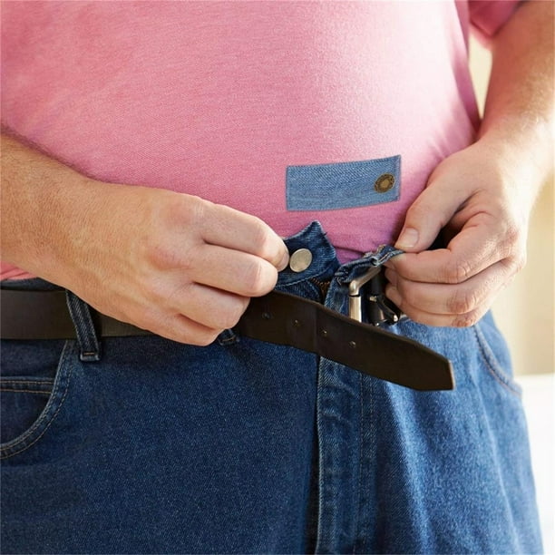 Adjustable Waistband Extender Metal Button Elastic Belt Buckle