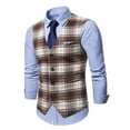 thumbnail image 2 of IROINNID Men's Sleeveless V-Neck Short Vest Stripes Loose Versatile Formal Vest, 2 of 9