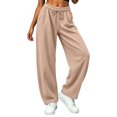 thumbnail image 3 of Luvrsol Womens Sweat Pants Casual Solid Wide Straight Leg Sweatpants Relaxed Fit Long Athletic Lounge Pants S-3XL, 3 of 8