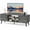 Gray Wood grain, variant on EDX Retro-Modern TV Stand, Mid-Century Media Console with Soft-Close Cabinets & Adjustable Shelves, Engineered Wood TV Cabinet for 50-65 Inch TVs, Grey Wood Grain