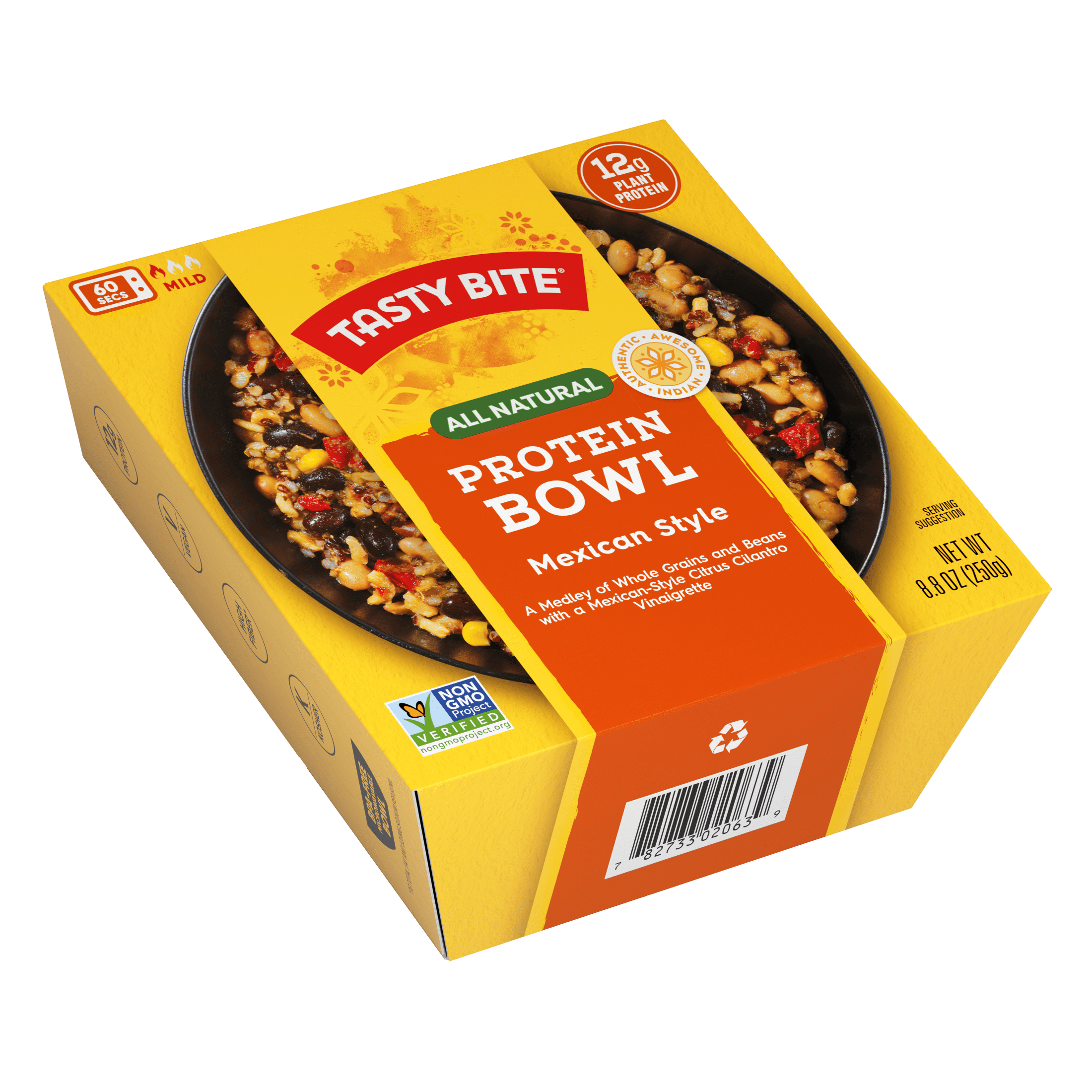 (6 pack) Tasty Bite Mexican Style Protein Bowl, Plant Based All Natural Shelf-Stable, 8.8 oz