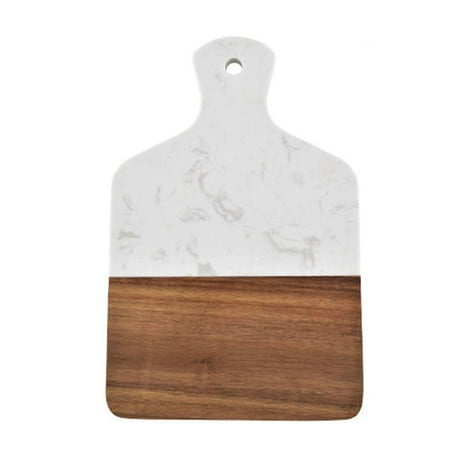 

HESITONE Wood Artificial Marble Chopping Board with Handle Butcher Cutting Block