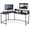 Black, variant on MCombo 62" L Shaped Computer Desk with Storage Hutch, Large Home Office Desk with Monitor Stand, Corner Desk for Living Room Bedroom, Dark Brown