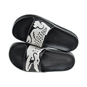 Mens Lacoste Croco 2.0 Synthetic Slides Black/White (7-41CMA0010 312) - 7