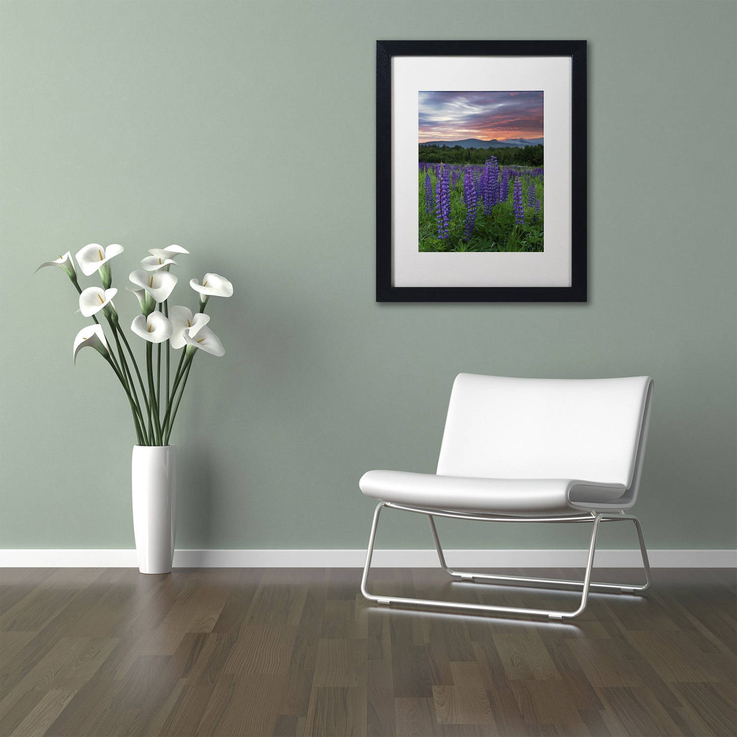 Trademark Fine Art 'Fire in the Sky' Canvas Art by Michael Blanchette Photography, White Matte, Black Frame