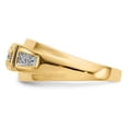 thumbnail image 3 of 14K Two-Tone Gold Ring Band Men's Diamond Round & Rhodium Mens, 3 of 5