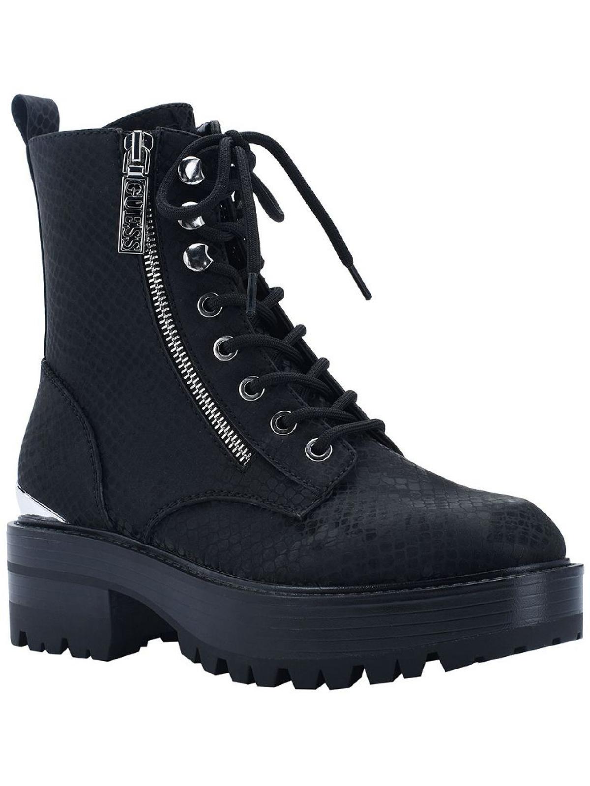 Guess Womens Fearne 5 Double Ziper Ankle Combat & Laceup Boots