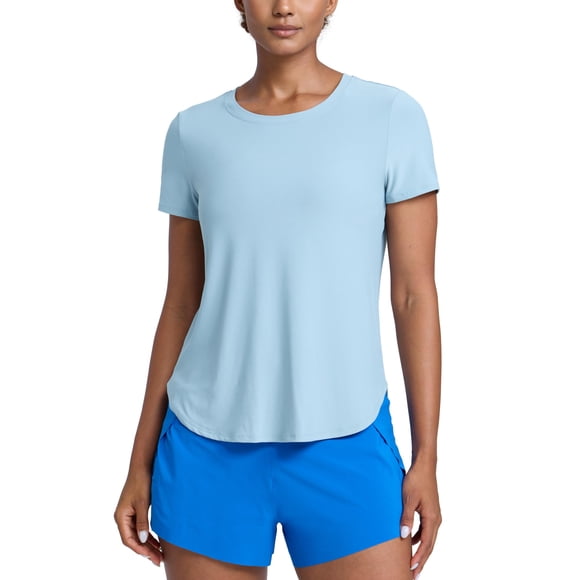 Remera CRZ YOGA Ligera Deportiva para Entrenamiento Azul Claro L