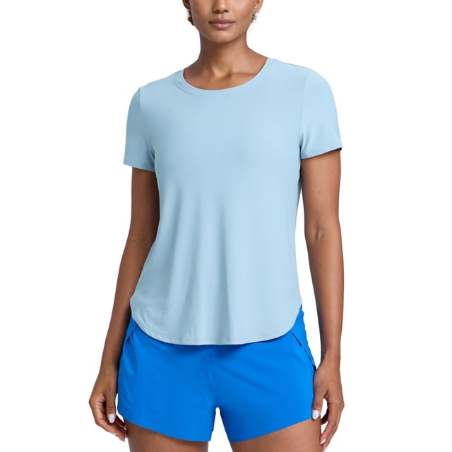Remera CRZ YOGA Ligera Deportiva para Entrenamiento Azul Claro L