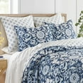 thumbnail image 3 of Levtex Home - Laure Indigo Quilt Set - Full/Queen Quilt and Two Standard Shams - Floral - Indigo, Blue and White - Quilt (88x92in.) and Shams (20x26in.) - Reversible - Cotton, 3 of 3