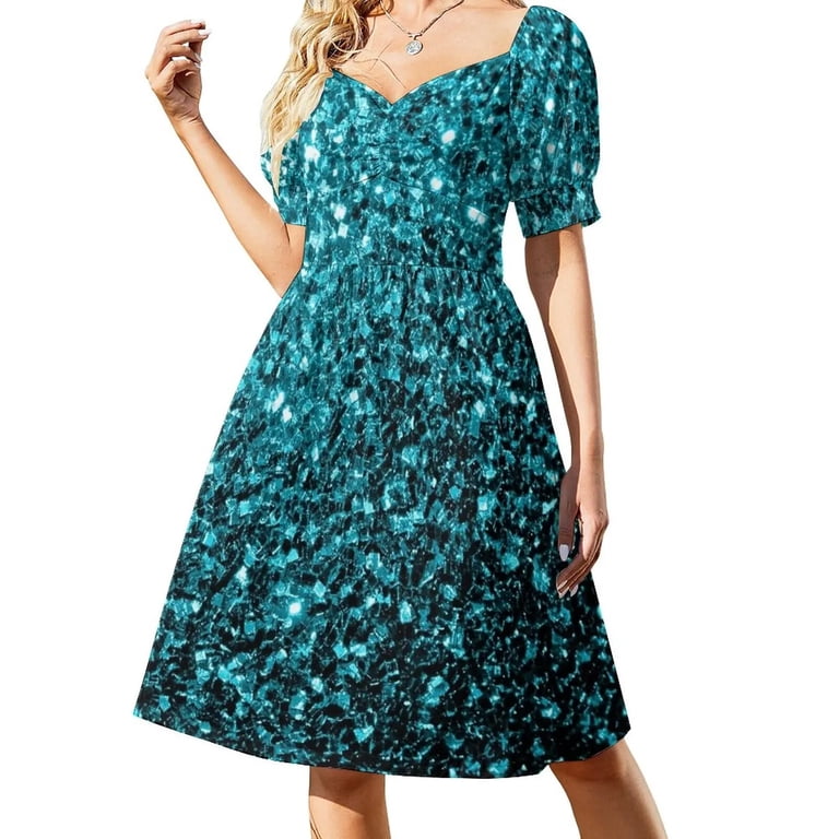 blue dress for baby girl Beaded Aqua Blue Wedding Dresses Mermaid Overskirt Prom Dress with Sli –  Viniodress