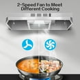 thumbnail image 3 of 24 inch Range Hood Under Cabinet, Stainless Steel Kitchen Hood 280CFM, Ducted/Ductless Vent Hood with Rocker Button Control, Stove Hood with 2 Speeds Fan, Bright LED Light, 3 of 8