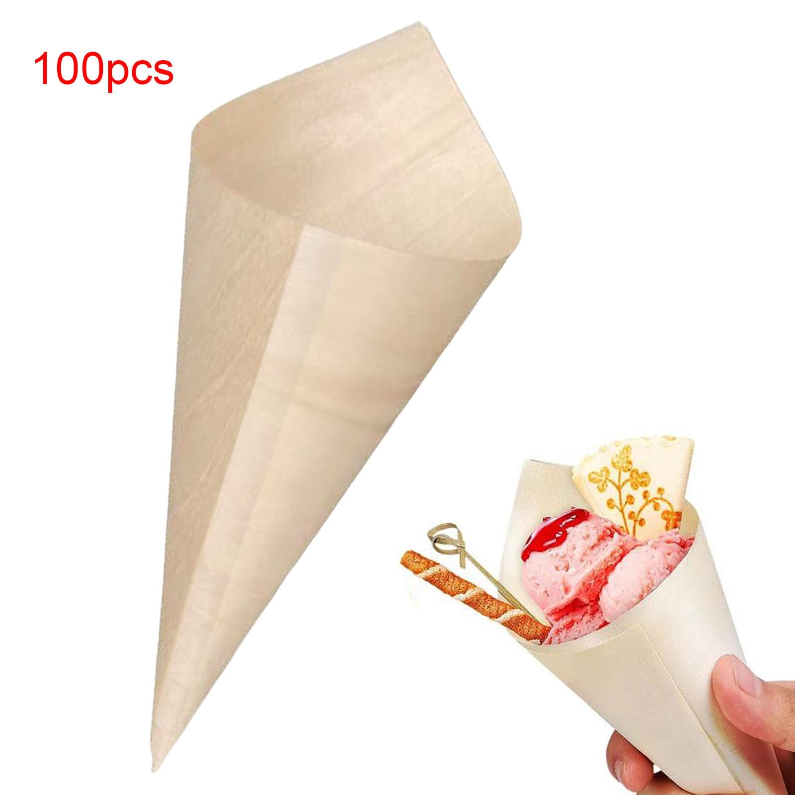 100x Conos de comida Soporte de cono de helado desechable Conos ...