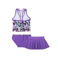 thumbnail image 5 of Jowowha 3PCS Kids Girls Tankini Digital Printed Swimsuit Swimwear Beach Wear Swim Tops with Bottoms Alphabet Purple 14, 5 of 8