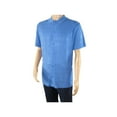 thumbnail image 5 of Mens Stacy Adams Italian Style Knit Woven Shirt Short Sleeves 3128 Denim Blue, 5 of 6