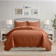 thumbnail image 3 of IR Imperial Rooms 2Pc-Embossed Bedspread Microfiber Floral Vintage Quilt Set Lightweight Twin Rust, 3 of 9
