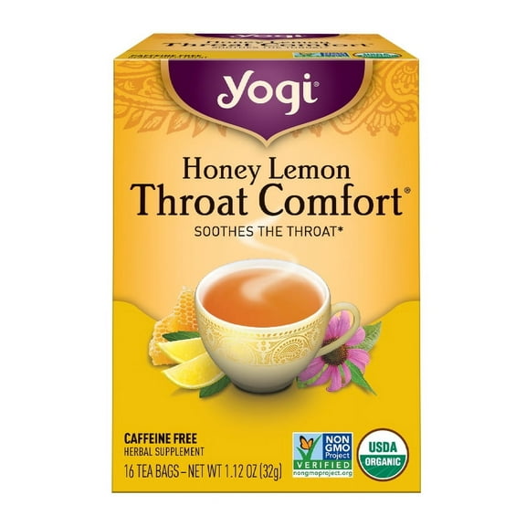 Yogi Tea, Honey Lemon Throat Comfort Tea, Tea Bags, 16 Ct, 1.12 OZ