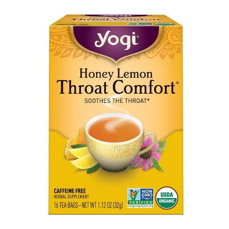 Yogi Tea  Honey Lemon Throat Comfort Tea  Tea Bags  16 Ct  1.12 OZ