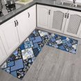 thumbnail image 2 of Pioneer Flower Floral Print Pattern Kitchen Rugs Sets Of 2,Anti Fatigue Kitchen Mat Rugs Non Slip Washable,Decorative Kitchen Floor Mats for Kitchen,Sink,Laundry,17"x30"+17"x47", 2 of 7