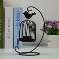 thumbnail image 3 of Retro Bird Cage Shaped Candle Holder, Hanging Candle Holders, Butterfly Candlestick Wrought Iron Perfect for Bar Yard Window Home Party Decor,Black, 3 of 6