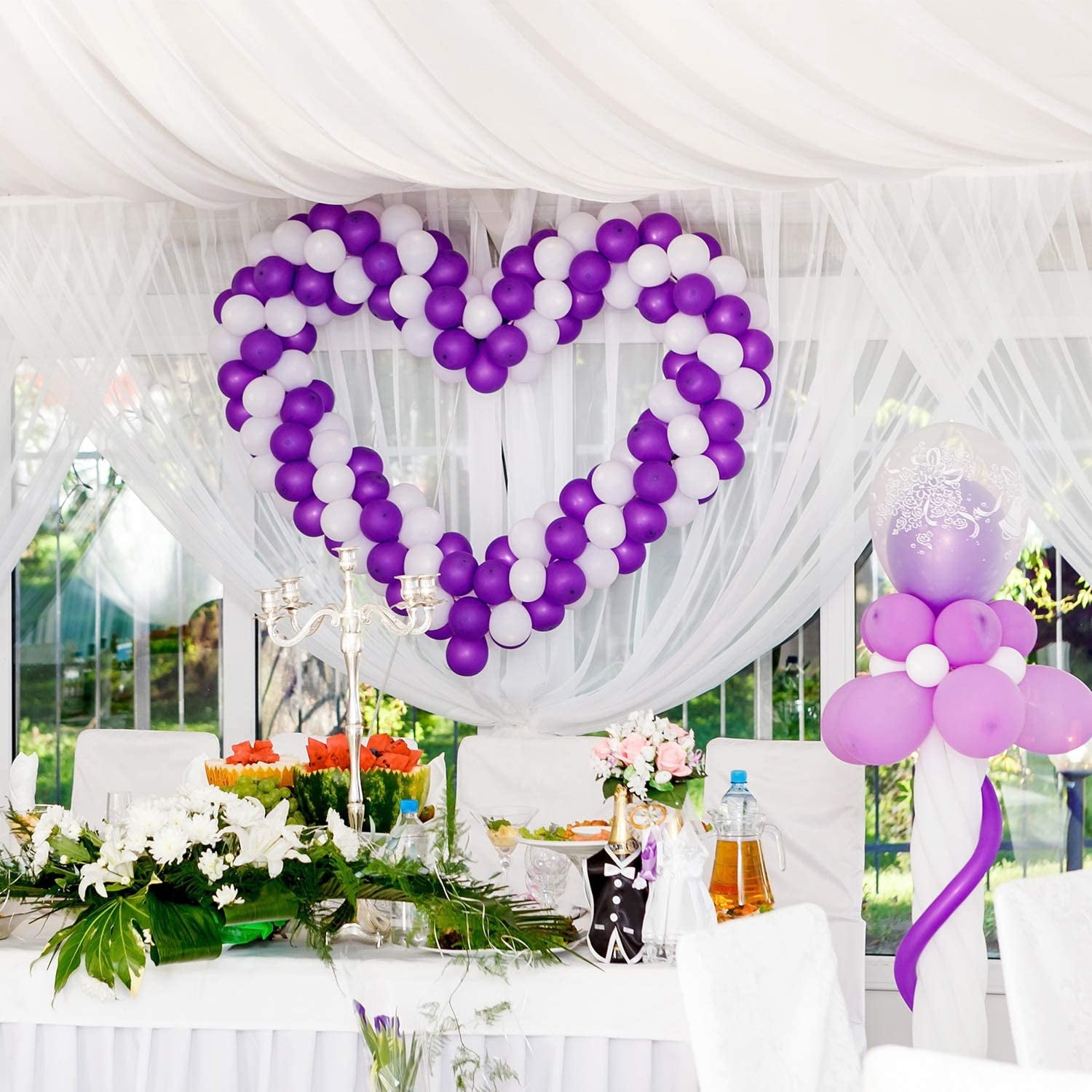Balloon Arch Kit Balloon Garland Decorating Strip Kit 2 Rolls Balloon Tape Strips with 2 Rolls Balloon Glue Point Dots Stickers (Single and Double Hole)