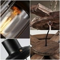 thumbnail image 5 of AFANQI 6 Lights Industrial Wooden Hanging Lighting,  Dia 27 inch Metal Chandelier Farmhouse Vintage Pendant Lamp Fixture Glass Lampshade, 5 of 15