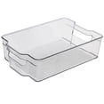 thumbnail image 1 of 1pc Kitchen Refrigerator Storage Box Plastic Refrigerator Container Sqaure Storage Box Crisper Preservation Box for Home (Transparent), 1 of 8