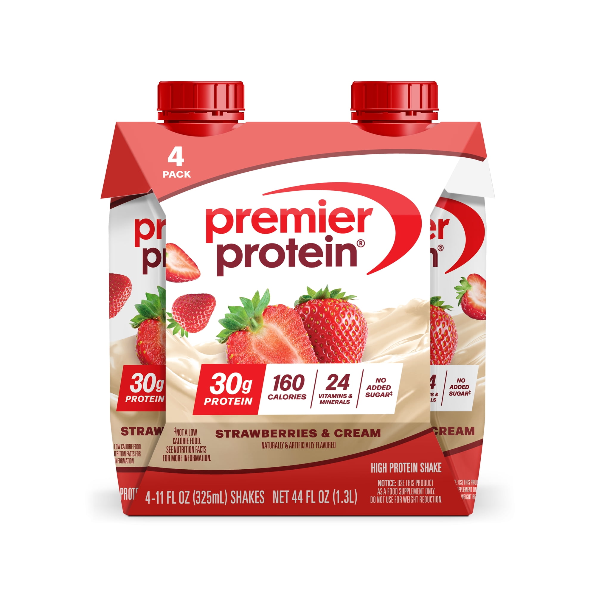 Premier Protein Shake, Strawberries & Cream, 30g Protein, 11 fl oz, 4 Ct