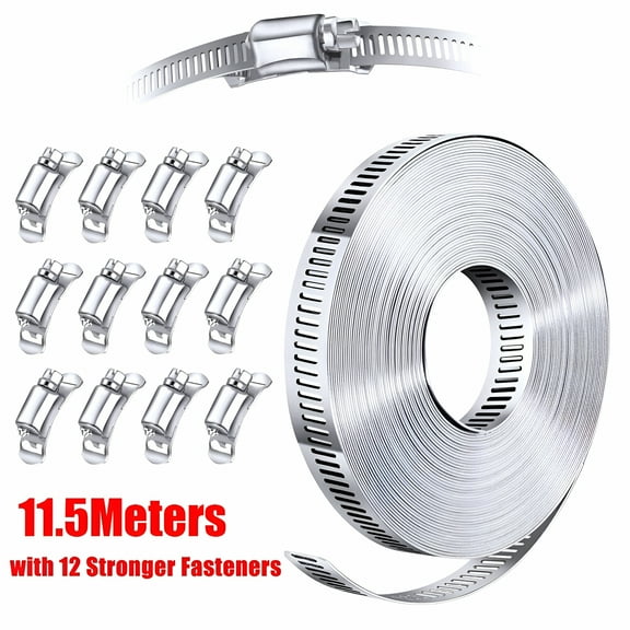 TALENO Adjustable Large Hose Clamp 304 Stainless Steel Worm Gear Clamp 8 Fasteners
