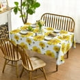 thumbnail image 2 of Summer Tablecloth 60×84 Inch, Yellow Sunflower Bumble Bee White Fall Washable Table Cover for Party Picnic Dinner Decor, 2 of 6
