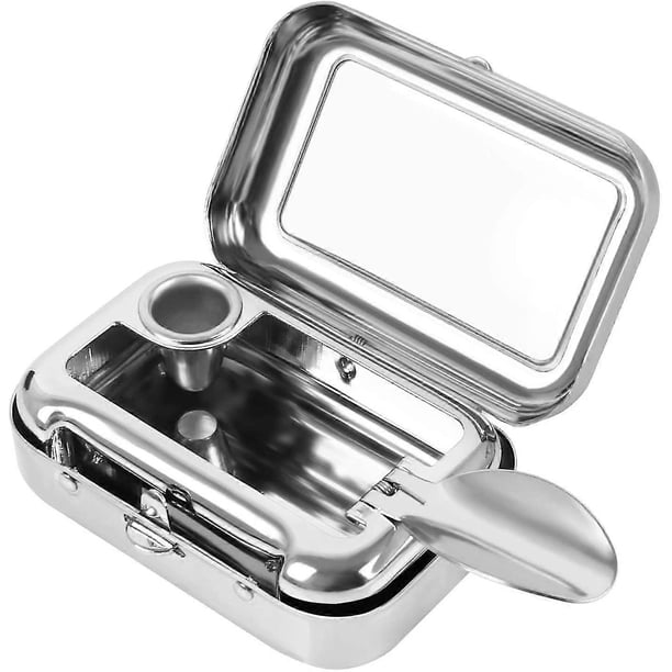Mini cenicero portátil de bolsillo cuadrado de metal para viajes al aire libre, sin sabor