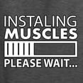 thumbnail image 5 of Wild Bobby Installing Muscles Please Waitâ€¦ Gym/Workout Unisex Crewneck Graphic Sweatshirt, Heather Black, 3X-Large, 5 of 5