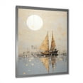 thumbnail image 2 of Designart "Minimalist Gold And Grey Fishing Boat" Boat Fishing Picture Framed Wall Art Prints, 2 of 5