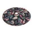 thumbnail image 2 of Bingfone Christmas Tree Skirt Mat Christmas Decoration Interior 30" -Colorful Tropical Leaves, 2 of 6