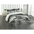 thumbnail image 3 of Ambesonne Black and White Quilted Bedspread Set 3 Pcs, Wild Lioness, King Size,, 3 of 5