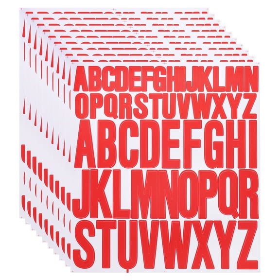 10 Sheet Vinyl Letter Sticker, 1 Inch, 2 Inch 520Pcs Stick Letters, Red