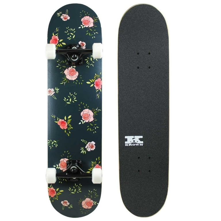 Luscious nyse Fange Krown KPC Skateboard Complete Floral Flowers 7.75" - Walmart.com