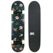Skateboard Complete Pro Style Intro Floral Flowers Navy