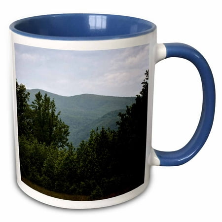 3dRose Mountains at Cades Cove is a scene in the Smokey Mountains - Two Tone Blue Mug,