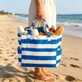 thumbnail image 4 of BiFandian Small Beach Tote Bag for Women, Waterproof Sandproof Canvas Beach Bag with Durable Zipper Pockets, Summer Lightweight Beach Tote for Travel, Vacation, Pool, Gym, Shopping and Daily Errands, 4 of 6