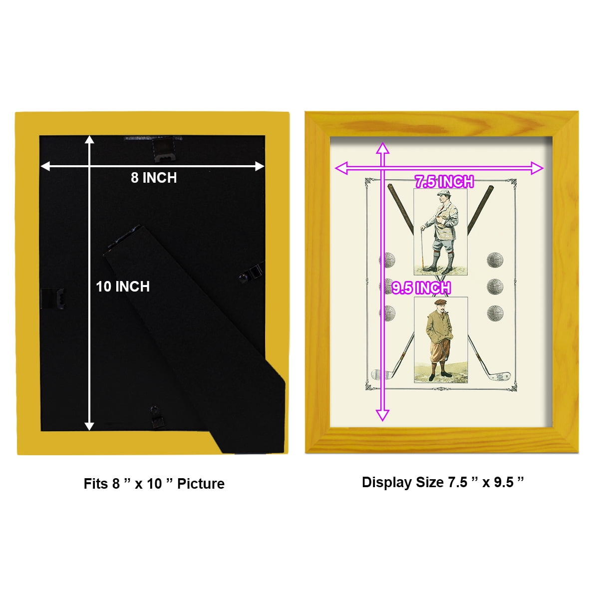Golfers: John Henry & R. Maxwell -Framed Print w/glass-Sunflower Yellow