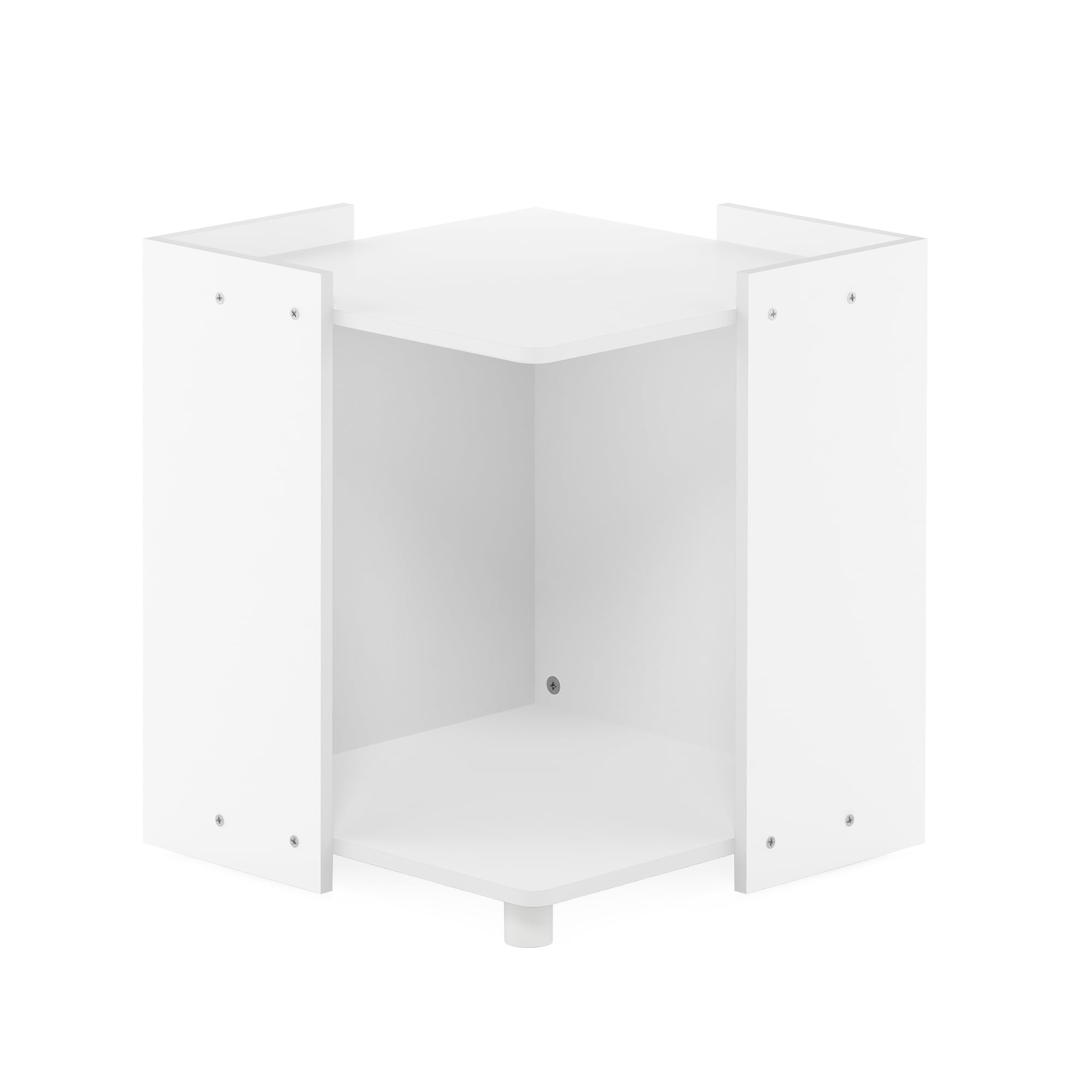 Furinno Peli Multipurpose End Table with Storage, Solid White