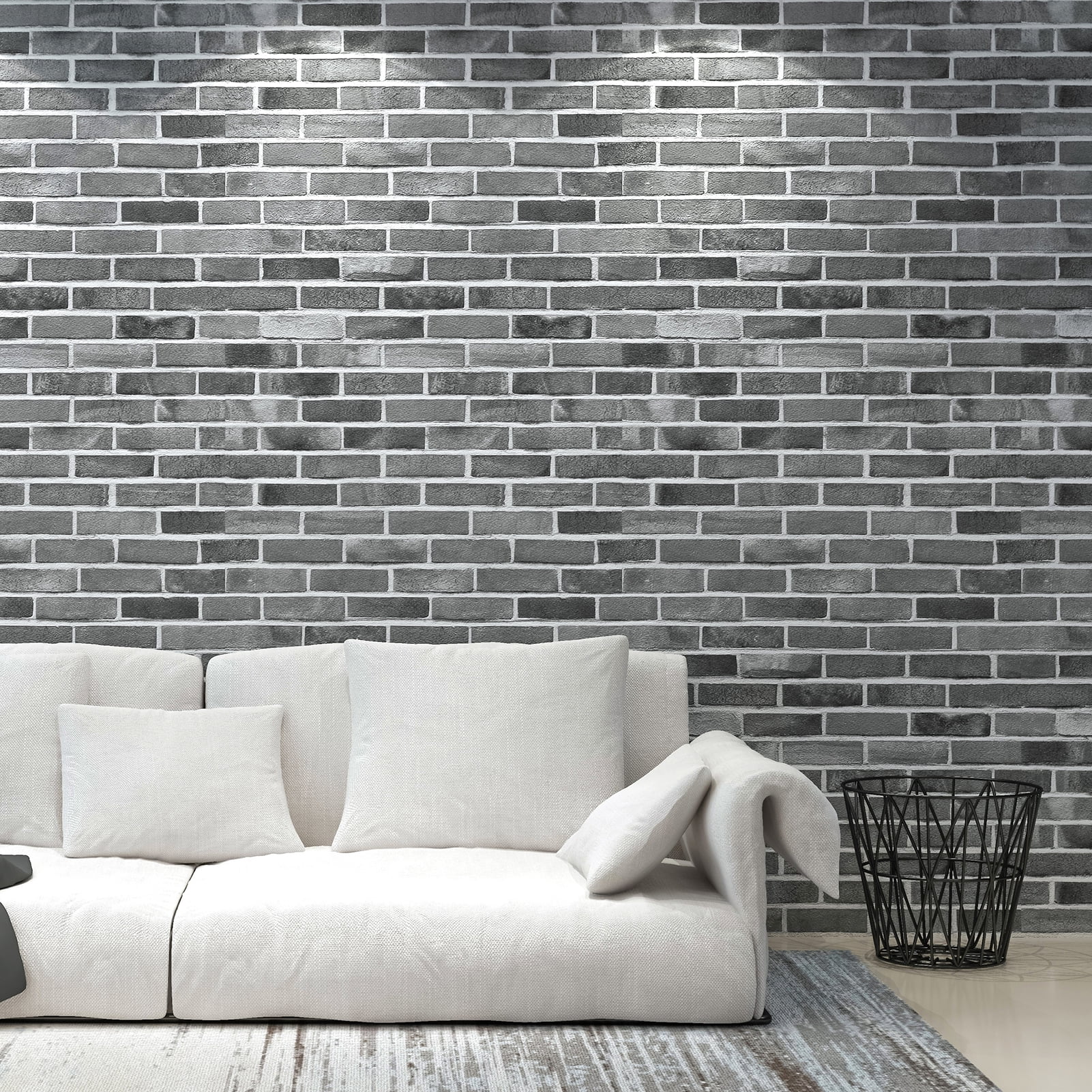 Art3d 20-Pack 105 Sq.Ft Faux Brick 3D Wall Panels Peel and Stick in Stone Ash, Self Adhesive Waterproof Foam Wallpaper
